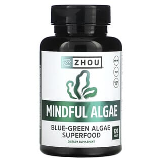 Zhou Nutrition, Mindful Algae, водоросли, 120 таблеток