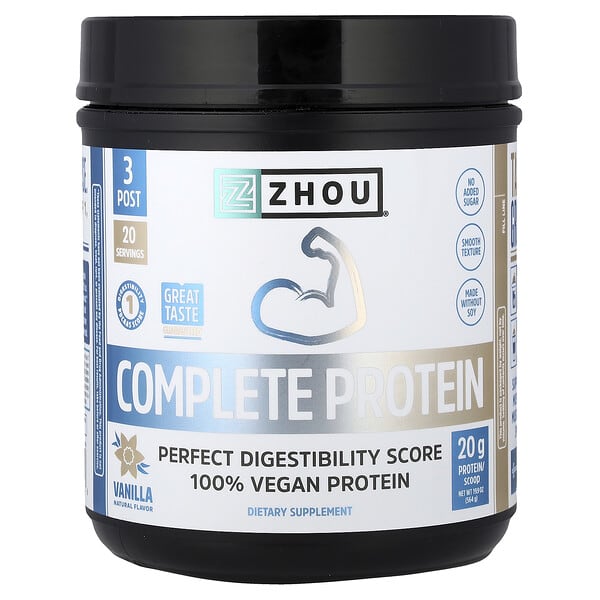Zhou Nutrition, 컴플리트 프로틴, 바닐라, 564g(19.9oz)