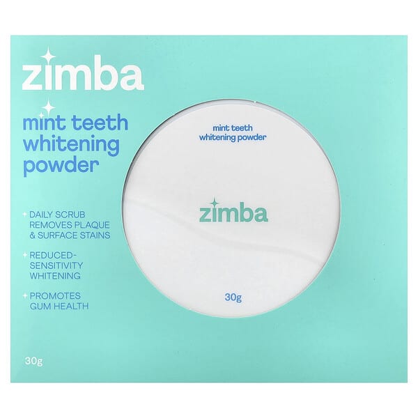 Zimba, Mint Teeth Whitening Powder, 30 g