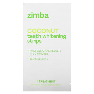 Zimba, Teeth Whitening Strips, Zahnaufhellungsstreifen, Kokosnuss, 14 Behandlungen
