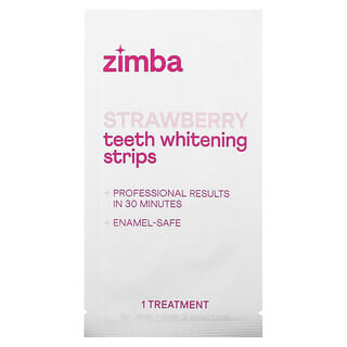 Zimba, Teeth Whitening Strips, Zahnaufhellungsstreifen, Erdbeere, 14 Behandlungen