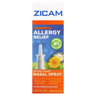 Zicam, 강력한 알레르기 완화제, 흐르지 않는 액상 비강 스프레이, 15ml(0.5fl oz)