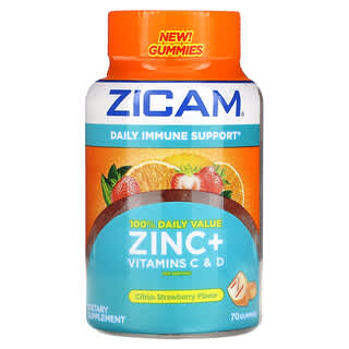 Zicam, Zinc + Vitamins C & D, Citrus Strawberry, 70 Gummies