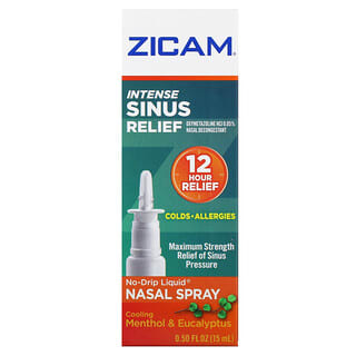Zicam, Intense Sinus Relief, No-Drip Liquid Nasal Spray, Cooling Menthol & Eucalyptus, 0.5 fl oz (15 ml)