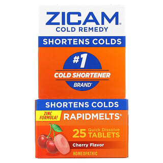Zicam, Remedio para el resfriado, RapidMelts, Cereza`` 25 comprimidos de disolución rápida