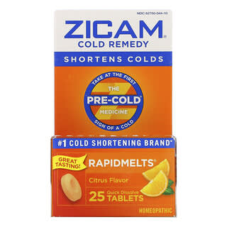Zicam, Cold Remedy, RapidMelts, Citrus, 25 Quick Dissolve Tablets  