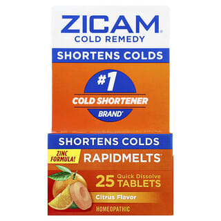 Zicam, Cold Remedy, RapidMelts®, Citrus, 25 Quick Dissolve Tablets