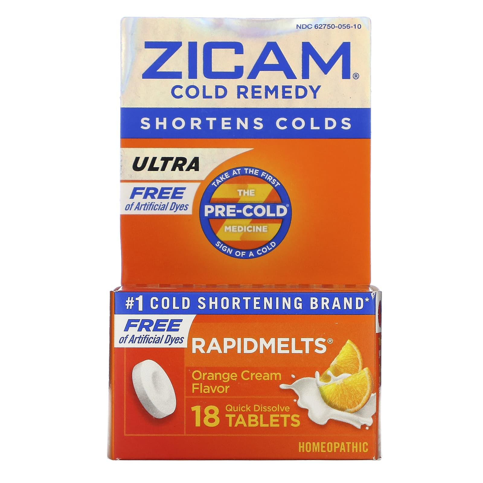 Zicam, Ultra Cold Remedy, RapidMelts, Orange Cream Flavor, 18 Quick