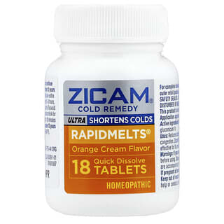 Zicam, Ultra Cold Remedy, RapidMelts, апельсиновый крем, 18 быстрорастворимых таблеток