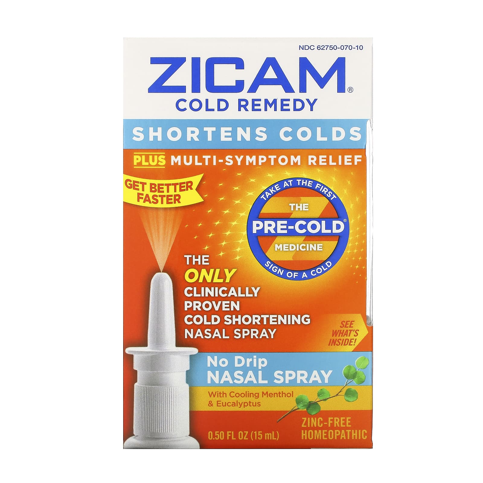 Zicam Cold Remedy No Drip Nasal Spray 050 Fl Oz 15 Ml 