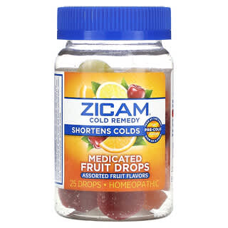 Zicam, Средство от простуды, лечебные фруктовые капли, фруктовое ассорти, 25 капель