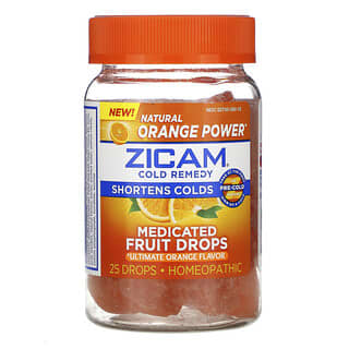Zicam, Cold Remedy, Erkältungsheilmittel, Fruchtdrops, Orangengeschmack, 25 Drops
