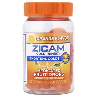 Zicam, Cold Remedy, Medicated Fruit Drops, Ultimate Orange, 25 Drops
