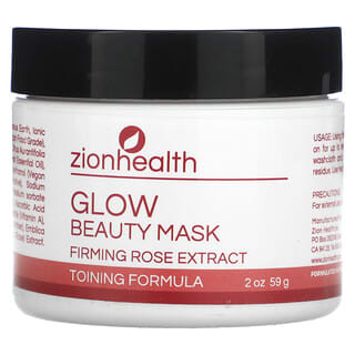 Zion Health, Glow Beauty Mask, укрепляющий экстракт розы, 56,69 г (2 унции)