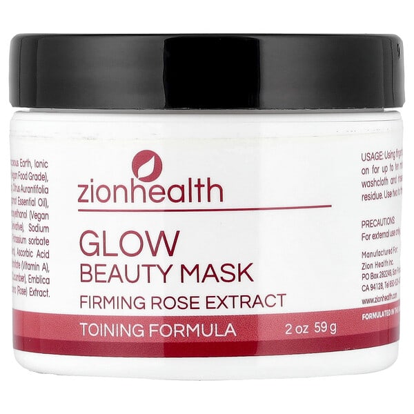 Zion Health, 글로우 뷰티 마스크, 퍼밍 장미 추출물, 56.69g(2oz)