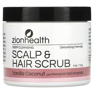 Zion Health, Adama, Exfoliante de limpieza profunda para cabello y cuero cabelludo, Vainilla y coco, 4 oz (113 g)