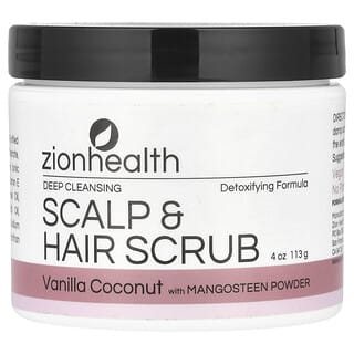 Zion Health, Adama, Esfoliante de Limpeza Profunda para Cabelos e Couro Cabeludo, Coco e Baunilha, 113 g (4 oz)