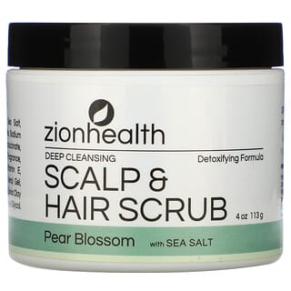 Zion Health, مقشر لتنظيف الشعر وفروة الرأس بعمق، أزهار الكمثرى وملح البحر، 4 أونصات (113 جم)