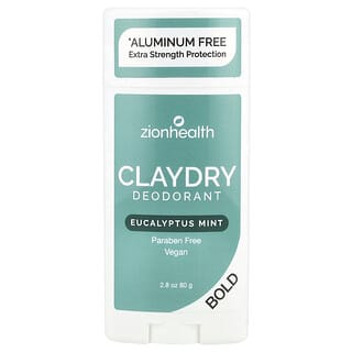 Zion Health‏, Bold, דאודורנט ClayDry, אקליפטוס מנטה, 80 גרם (2.8 אונקיות)