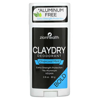 Zion Health, Bold, ClayDry Deodorant, Charcoal Mint, 2.8 oz (80 g)