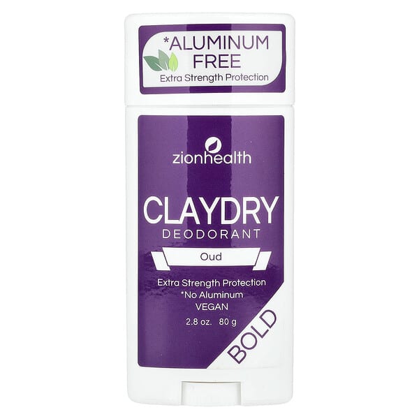 Zion Health, Bold, ClayDry 데오드란트, 오드, 80g(2.8oz)