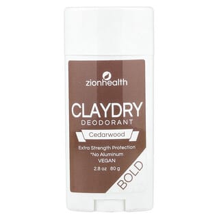 Zion Health, Bold, Déodorant ClayDry, Cèdre, 80 g