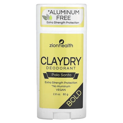 ZionHealth,Bold,Claydry,дезодорант,палосанто,80г(2,8унции)