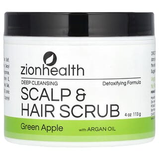 Zion Health, 深層清潔頭皮和頭髮磨砂膏，含摩洛哥堅果仁油，青蘋果味，4 盎司（113 克）