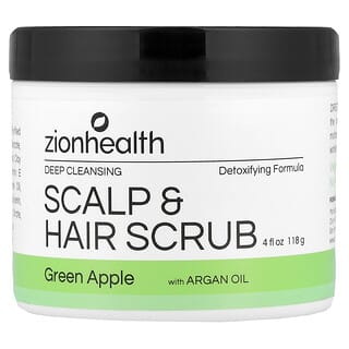 Zion Health, Deep Cleansing Scalp & Hair Scrub with Argan Oil, Green Apple, 4 oz (113 g)