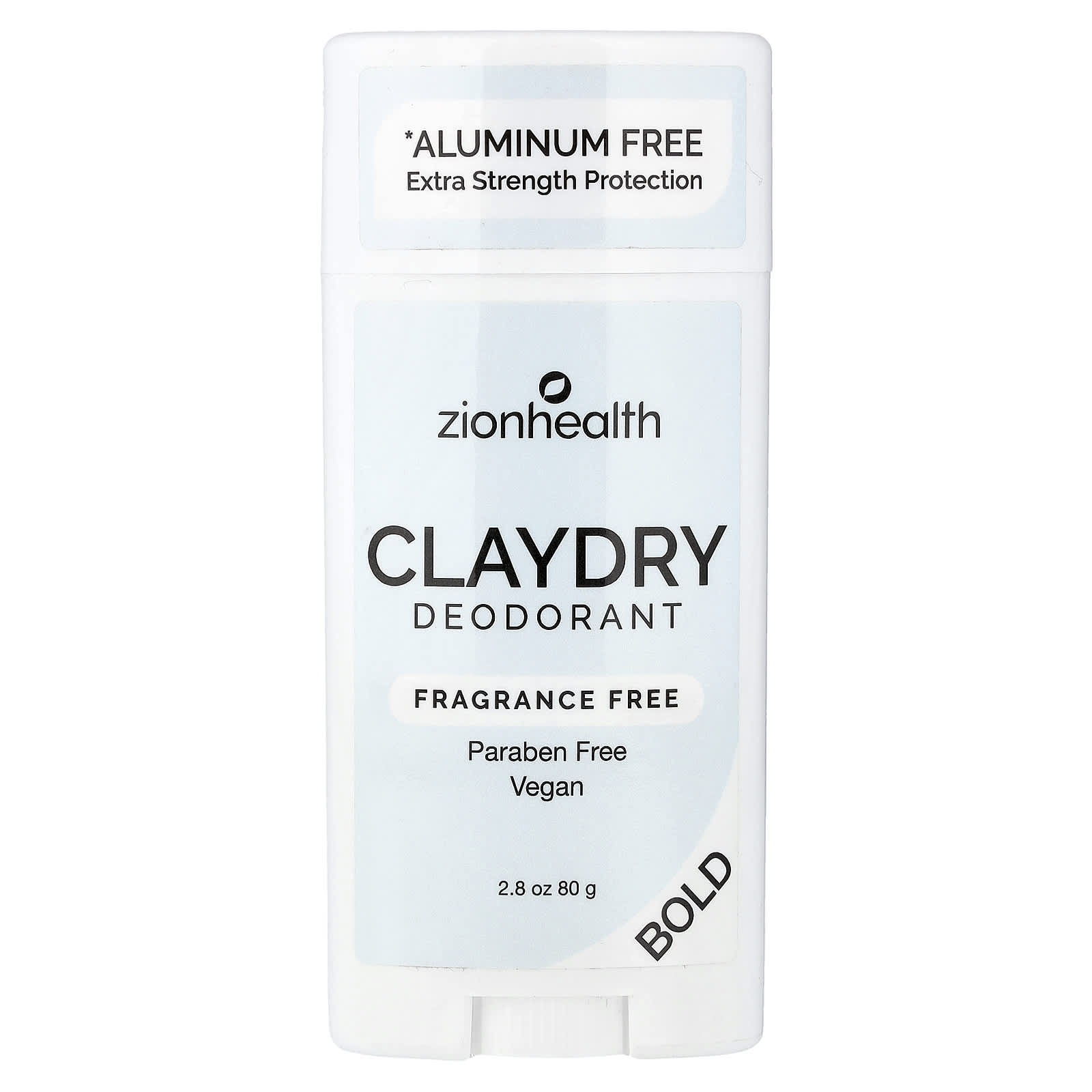 Zion Health, Bold, дезодорант ClayDry, без отдушки, 80 г (2,8 унции)