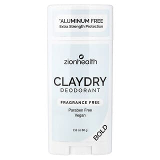 Zion Health, Bold, Desodorante ClayDry, Sem Perfume, 80 g (2,8 oz)