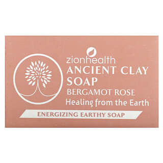 Zion Health, Pain de savon à l'argile ancienne, Bergamote et rose, 170 g
