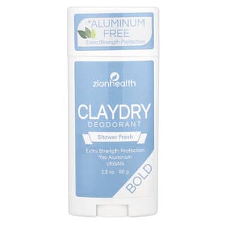 Zion Health, Bold, дезодорант ClayDry, свіжість для душу, 80 г (2,8 унції)