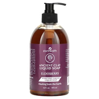 Zion Health, Ancient Clay Liquid Soap, Elderberry, 16 fl oz (473 ml)