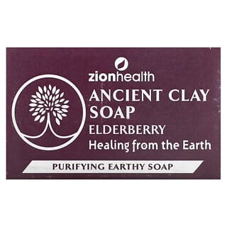 Zion Health, Кусковое мыло с древней глиной, бузина, 170 г (6 унций)