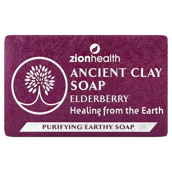 Zion Health, 에인션트 클레이 비누, 엘더베리, 170g(6oz)