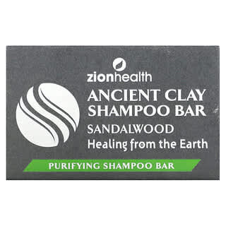 Zion Health, 遠古粘土，洗髮水香皂，檀香，6 盎司（70 克）
