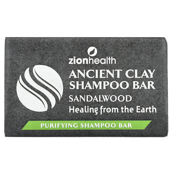 Zion Health, 에인션트 클레이 샴푸 바, 샌들우드, 70g(6oz)