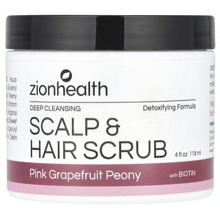 Zion Health, Gommage pour le cuir chevelu et les cheveux à la biotine, pamplemousse rose et pivoine, 113 g