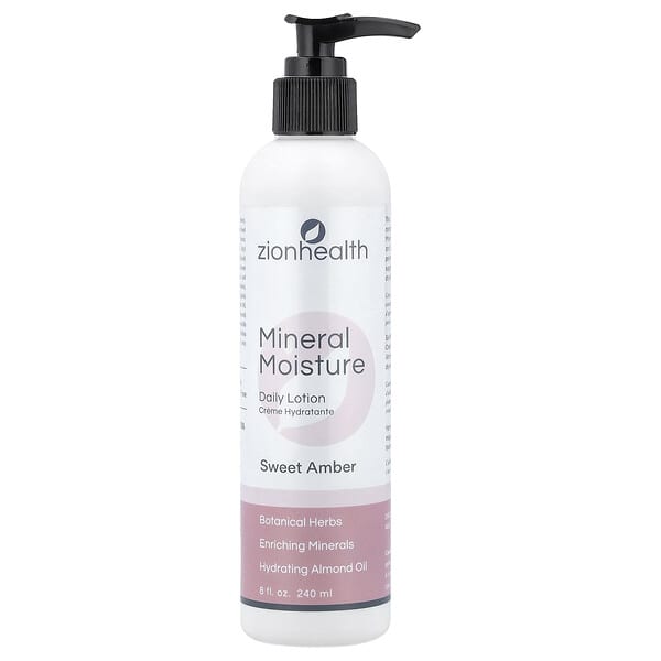 Zion Health, Mineral Moisture 데일리 로션, 스위트 앰버, 240ml(8fl oz)