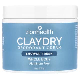 Zion Health, Creme Desodorante ClayDry, Shower Fresh, 113 g (4 oz)