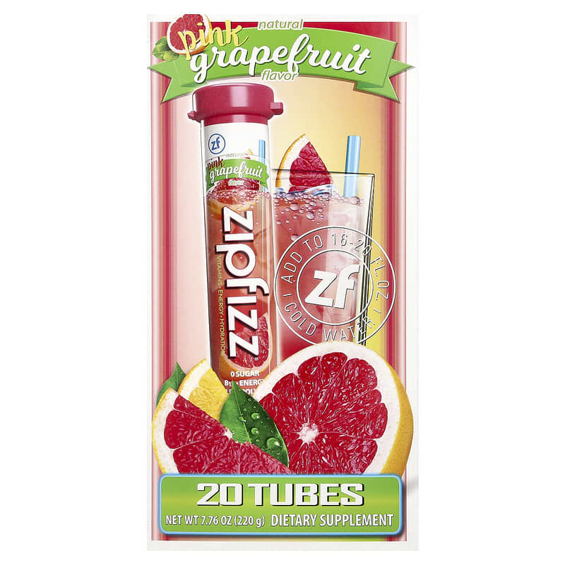 Energy Drink Mix, Pink Grapefruit, 20 Tubes, 0.39 oz (11 g) Each