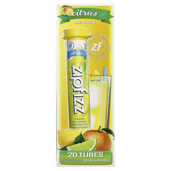 Zipfizz Drink Mix, Citrus, 20 Tubes, 0.39 oz (11 g) Each