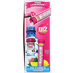 Zipfizz, Mezcla energética para deportistas saludables con vitamina B12, Limonada rosa, 20 tubos, 11 g (0,39 oz) cada uno