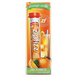 Zipfizz, Mélange à boire énergisant, Soda à l'orange, 20 tubes, 11 g chacune