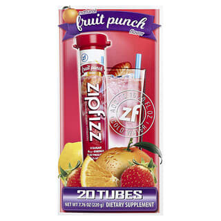 Zipfizz, 에너지 드링크 믹스, 과일 펀치, 튜브 20개, 개당 11g(0.39oz)
