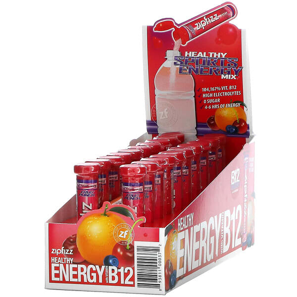 Zipfizz, Healthy Sports Energy Mix mit Vitamin B12, Fruchtpunsch, 20 Tuben, je 11 g (0,39 oz.)