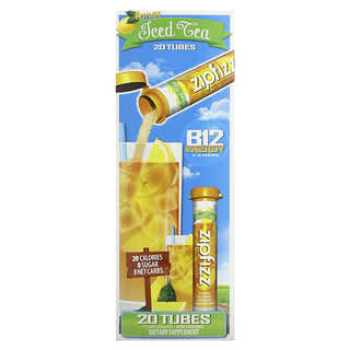 Zipfizz, чай со льдом, здоровая энергетическая смесь с витамином B12, со вкусом лимона, 20 тюбиков по 11 г (0,39 унции)
