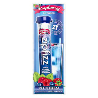 Zipfizz, Mélange énergétique sain pour le sport avec vitamine B12, myrtille et framboise, 20 tubes, 11 g chacun