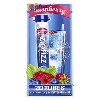 Zipfizz, 에너지 드링크 믹스, 블루 라즈베리, 튜브 20개, 각 11g(0.39oz)